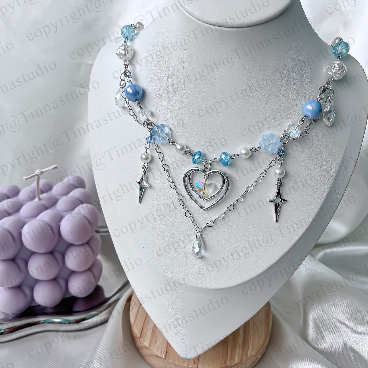 Blue Heart Butterfly Necklace