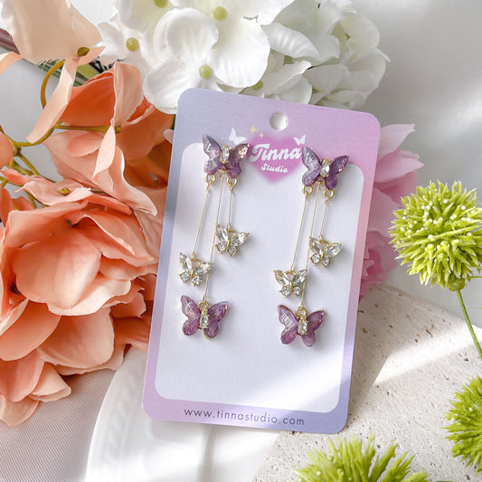 Purple Butterfly Earring
