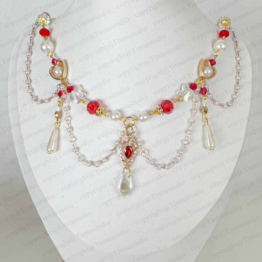 Ruby Red Baroque Necklace