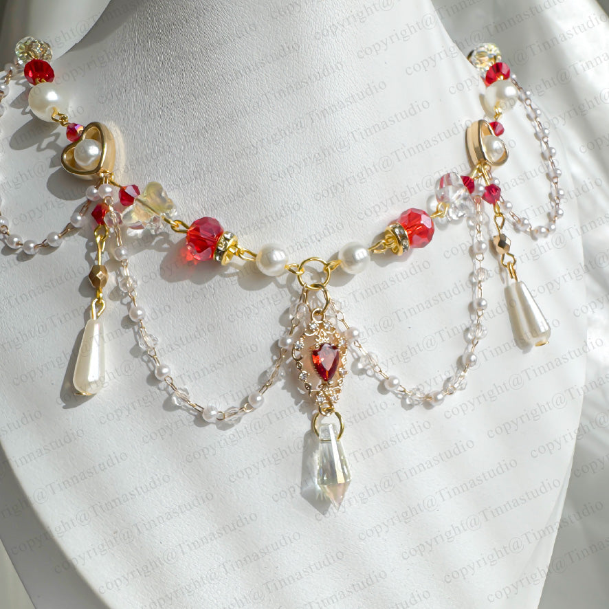Ruby Red Baroque Necklace