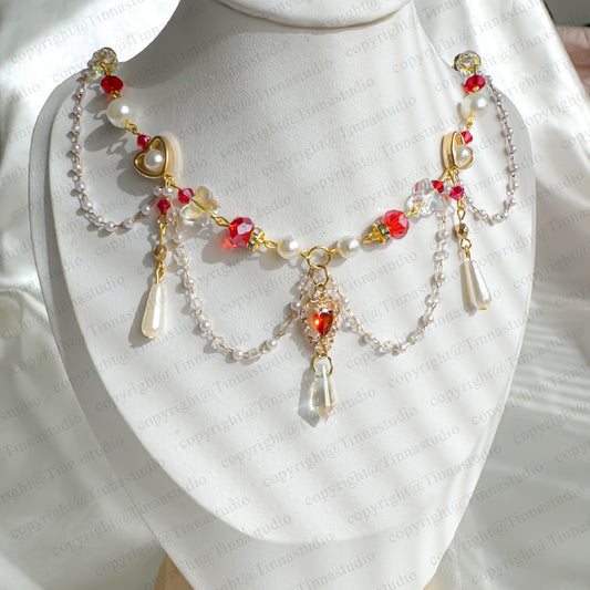 Ruby Red Baroque Necklace
