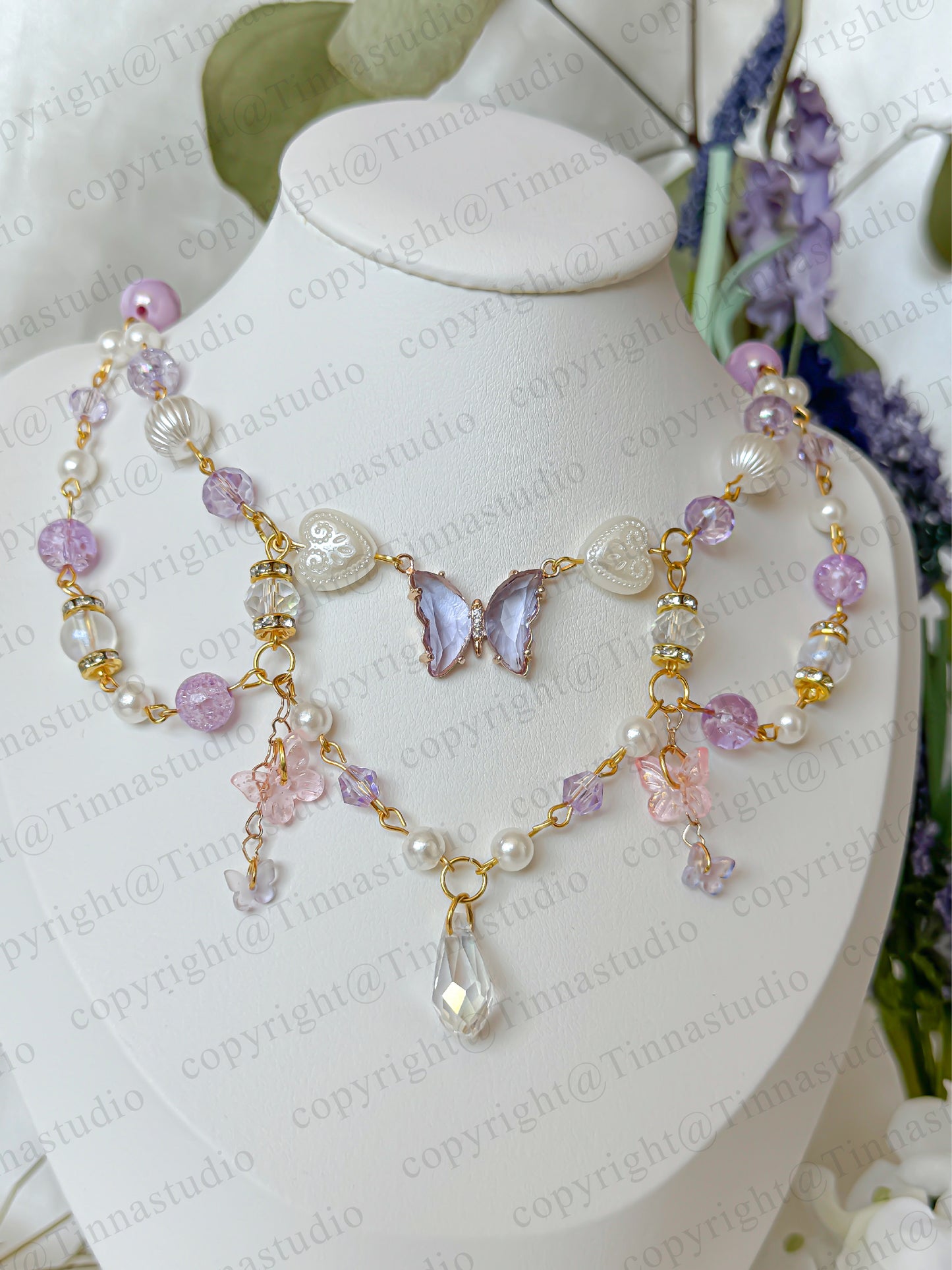 Aesthetic Y2K-style butterfly necklace with custom design options