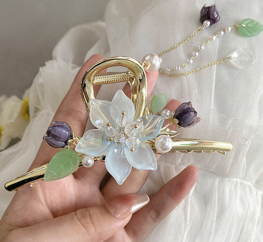 Blue Flower Hair Clip