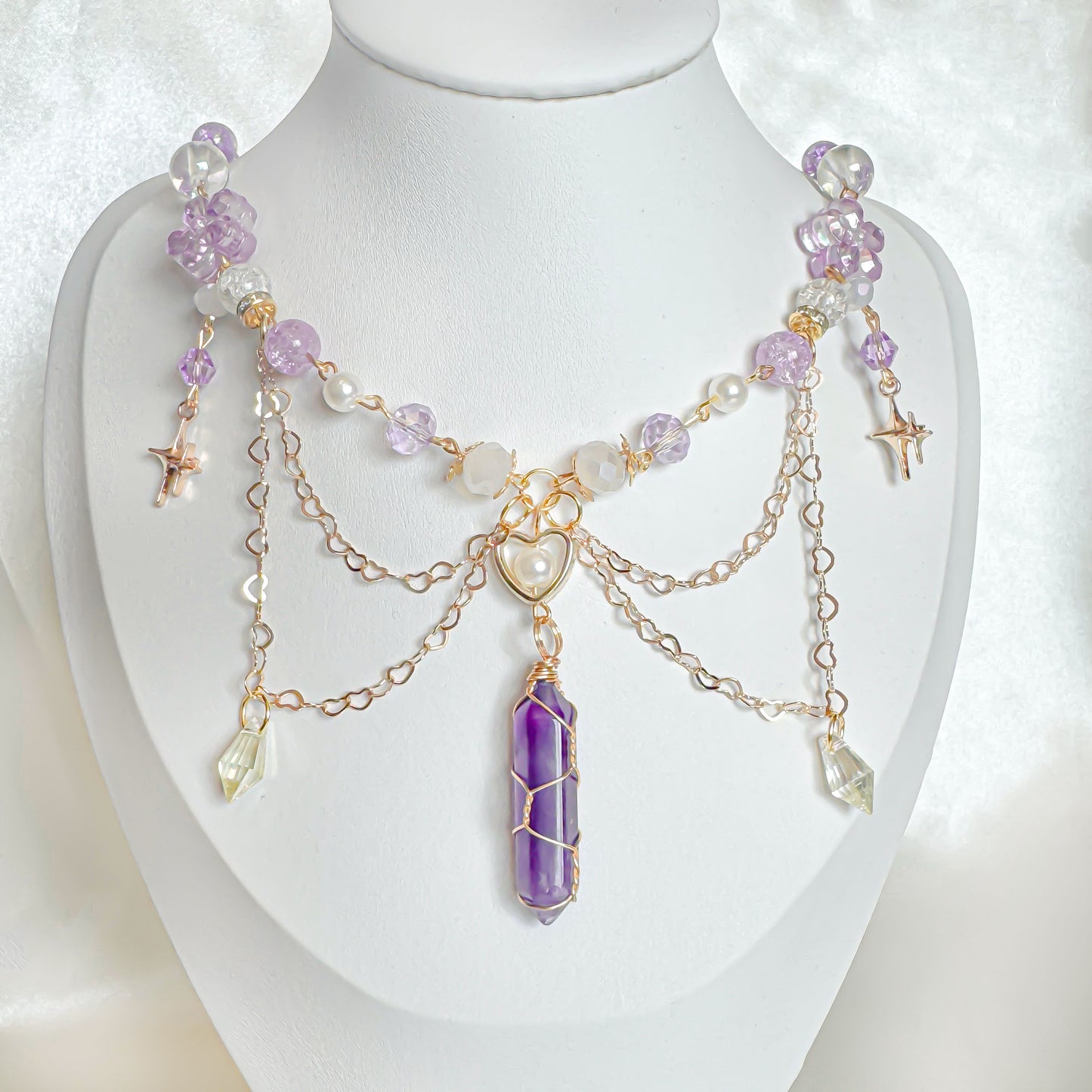 Green Phantom Crystal Necklace