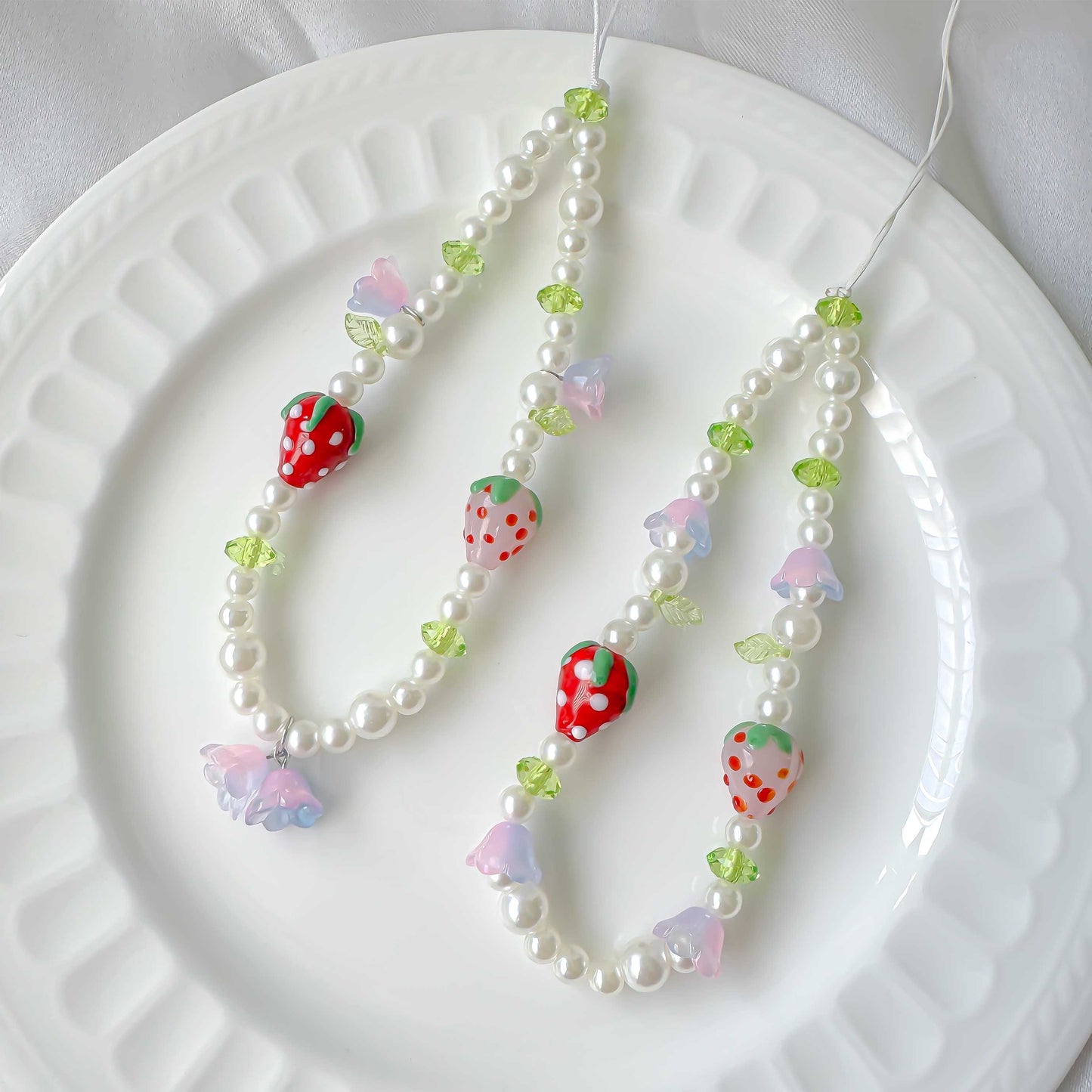 Double Strawberry Phone Charm