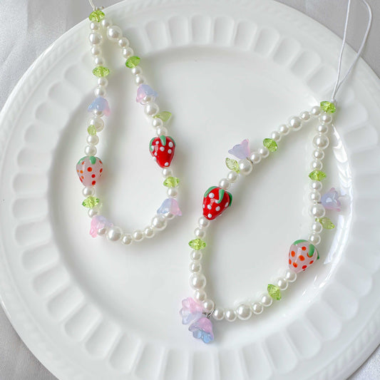 Double Strawberry Phone Charm