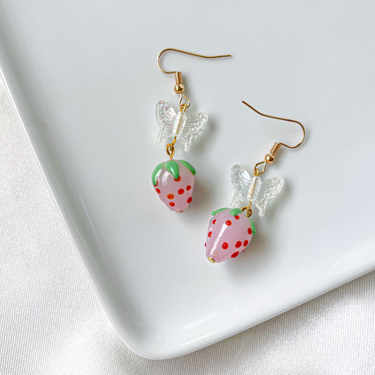 Strawberry Butterfly Earring
