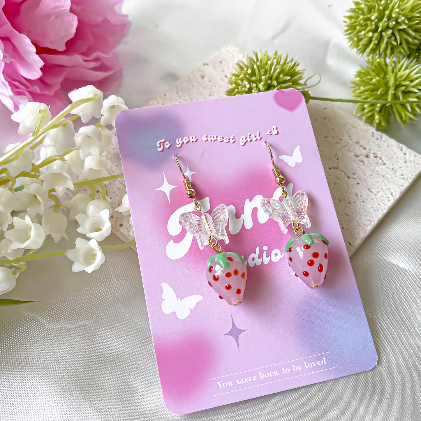 Strawberry Butterfly Earring