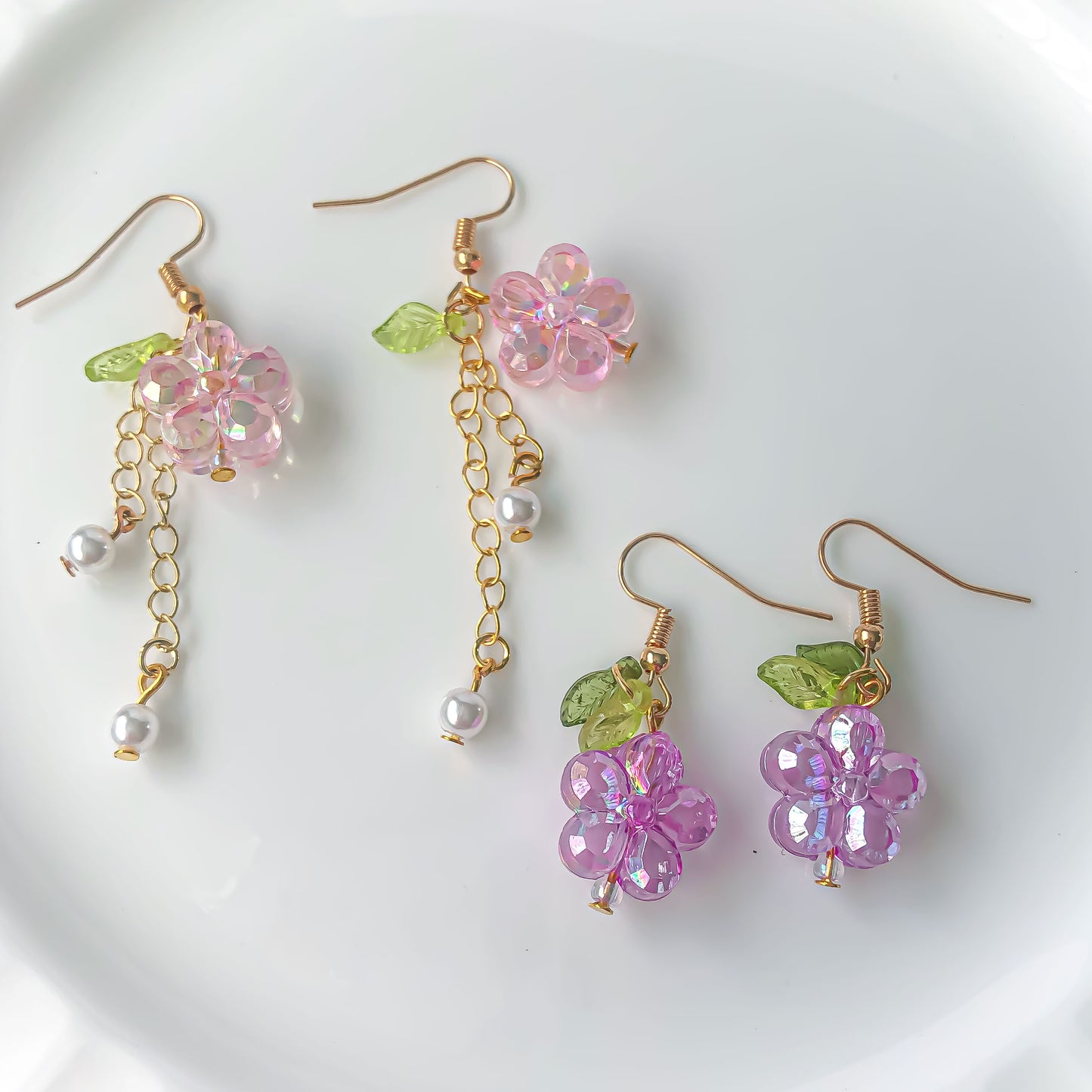 Purple Flower Earring
