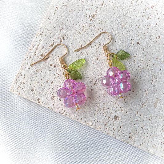 Purple Flower Earring