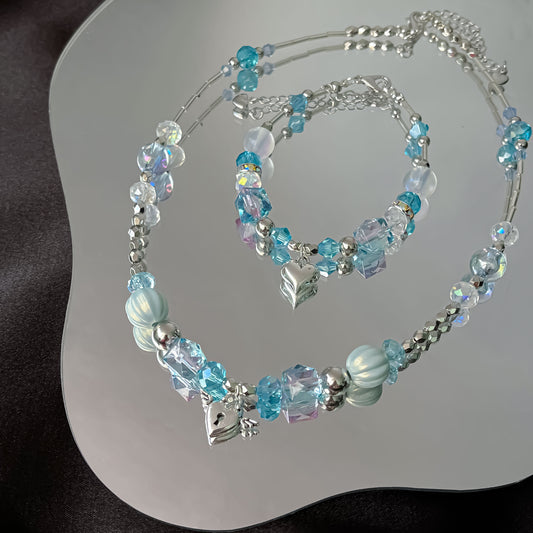 Y2K Blue jewelry set