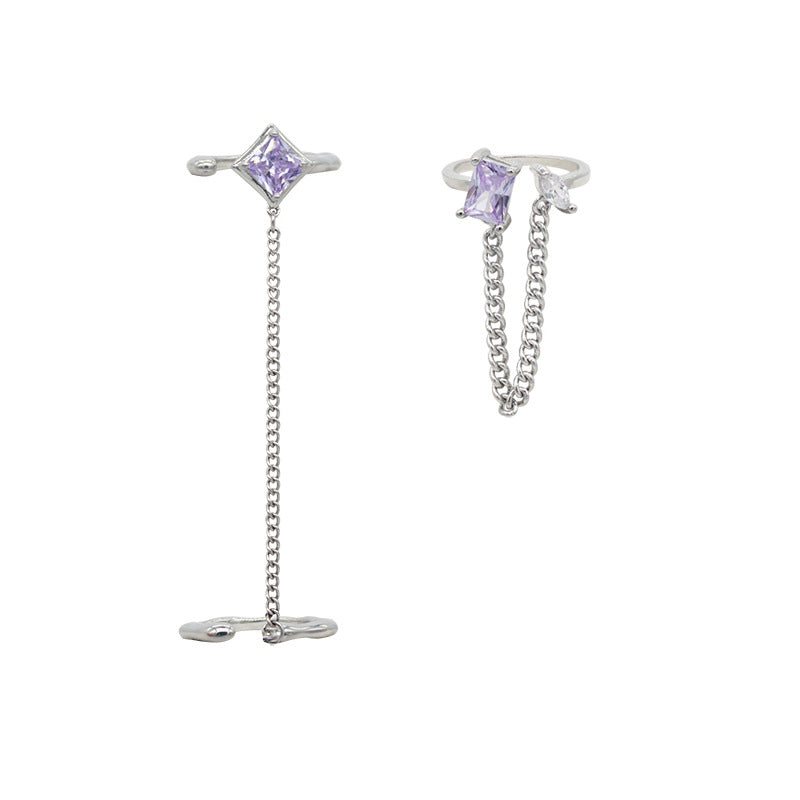 Purple Dimond Twin Ring