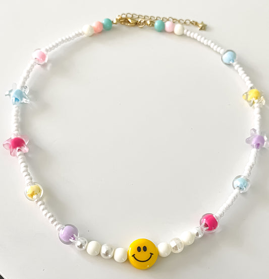 Smiley Face Beaded Necklace