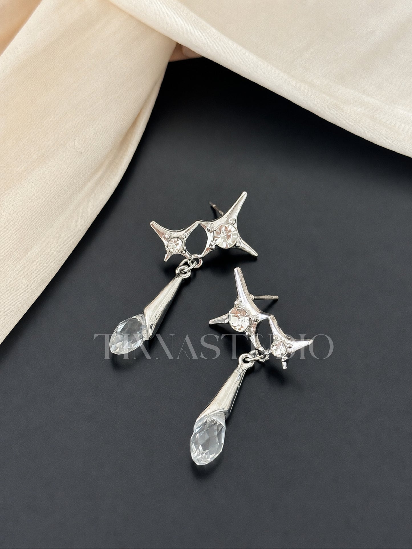Y2K Celestial Silver Earrings Set