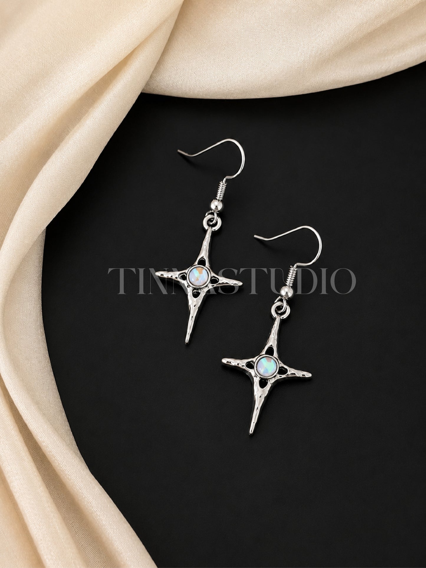 Y2K Celestial Silver Earrings Set