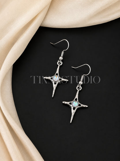 Y2K Celestial Silver Earrings Set