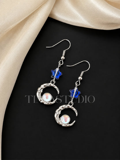 Y2K Celestial Silver Earrings Set