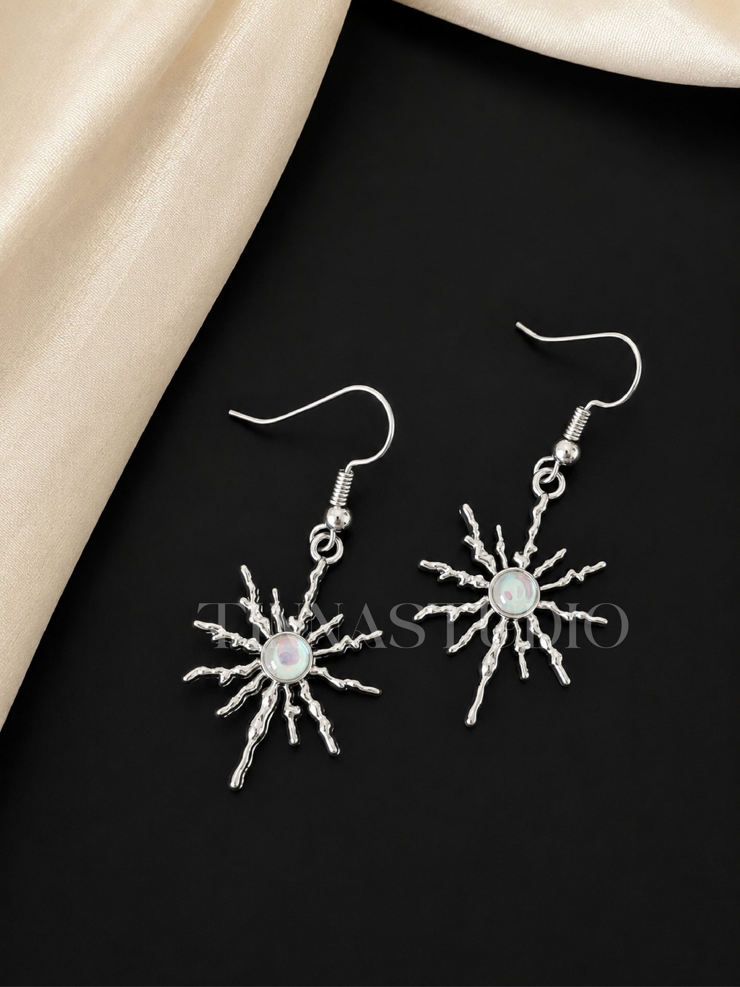 Y2K Celestial Silver Earrings Set