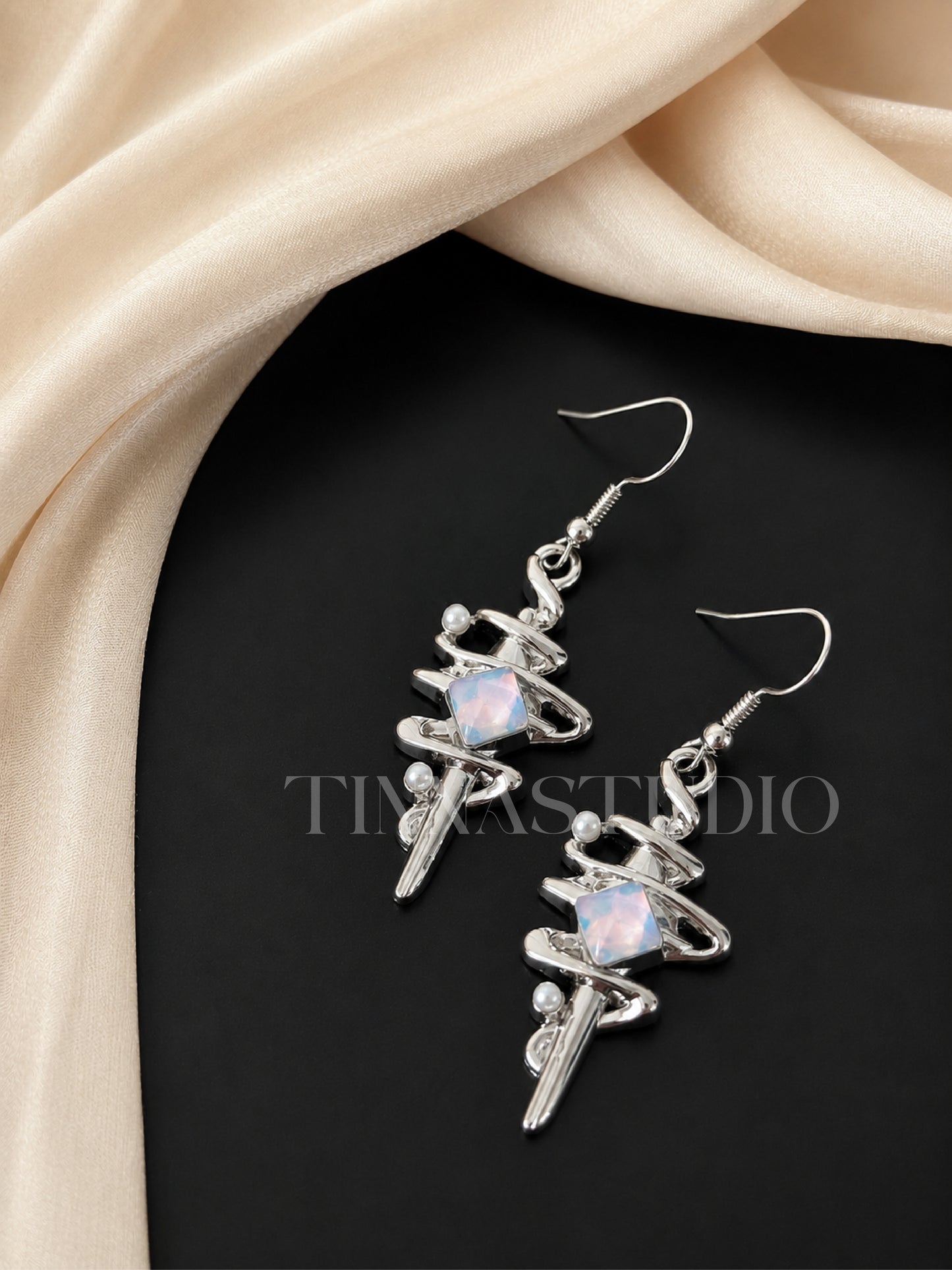 Y2K Celestial Silver Earrings Set