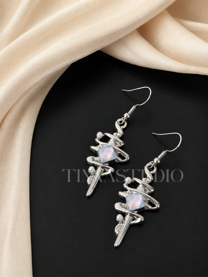Y2K Celestial Silver Earrings Set