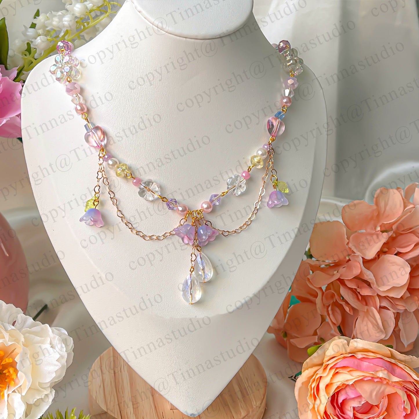 Fairycore Bloom Set – Handmade Pastel Necklace & Earrings Duo