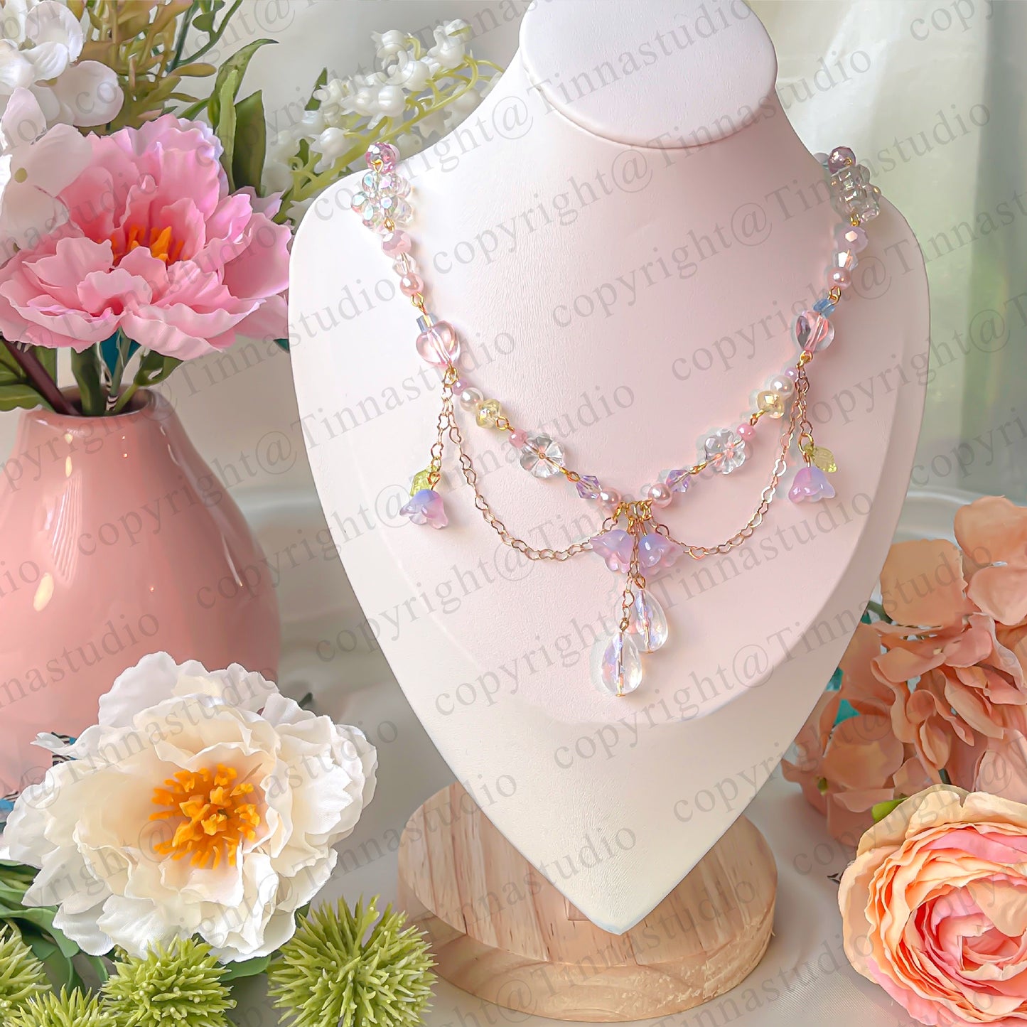 Fairycore Bloom Set – Handmade Pastel Necklace & Earrings Duo