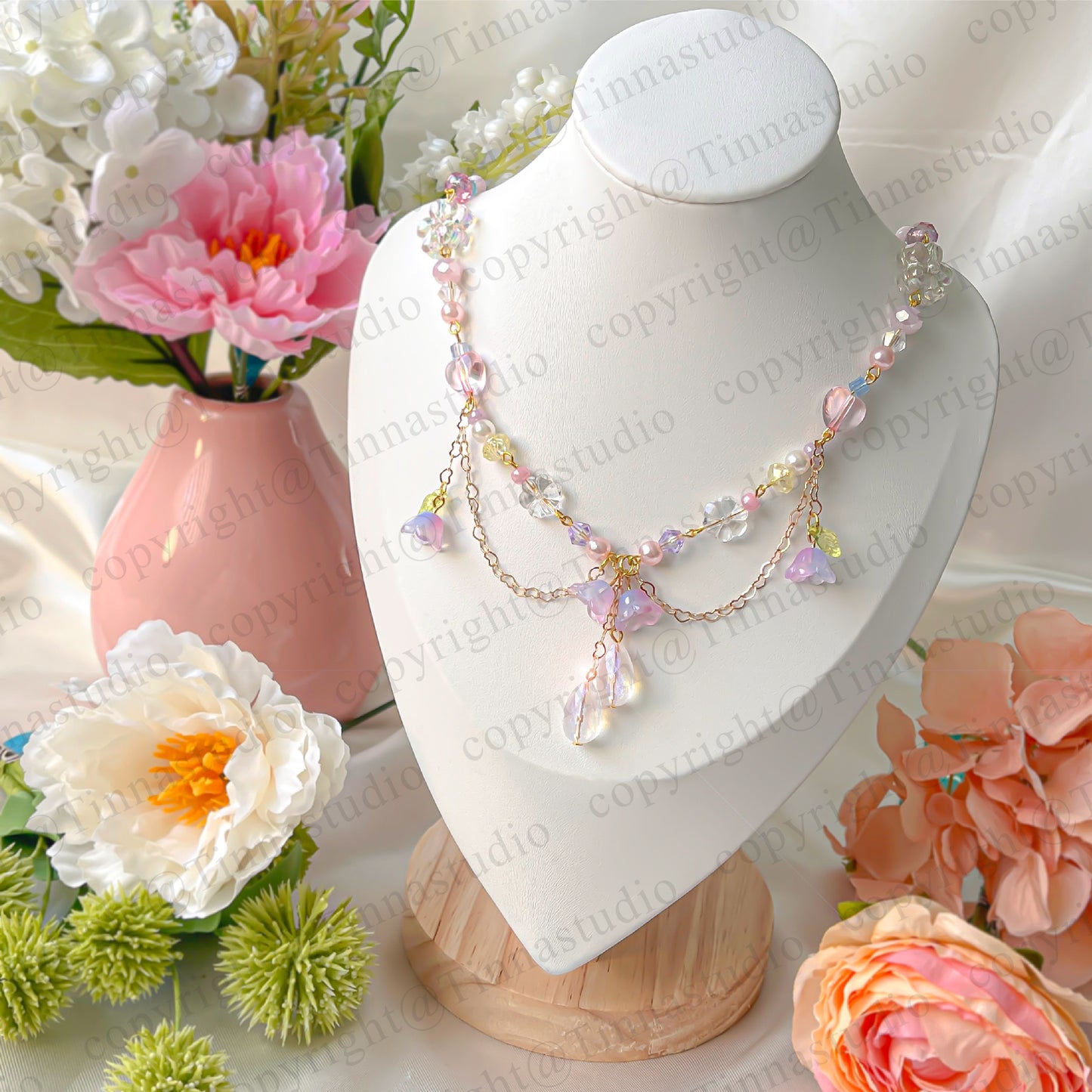 Fairycore Bloom Set – Handmade Pastel Necklace & Earrings Duo