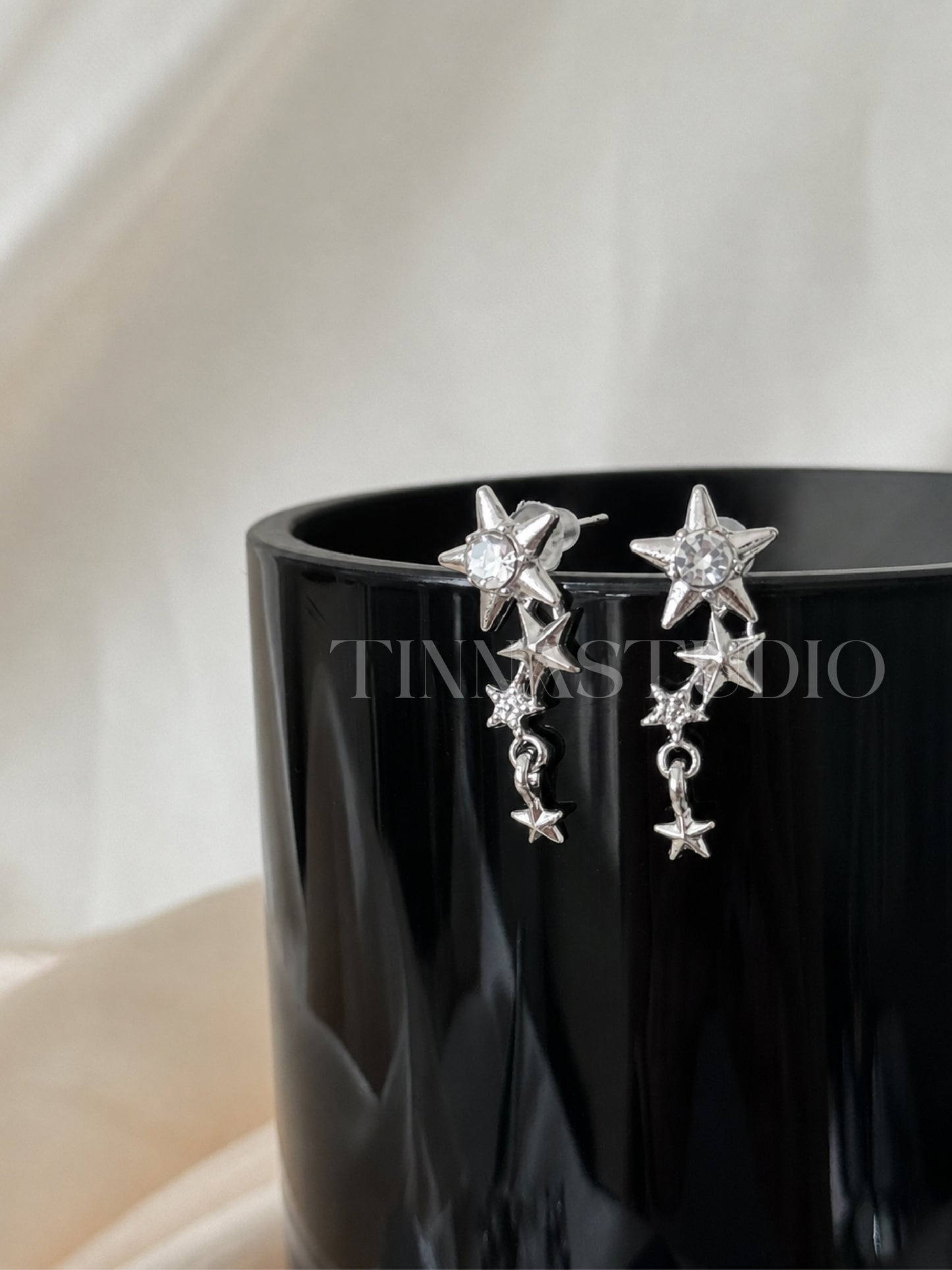 Y2K Celestial Silver Earrings Set