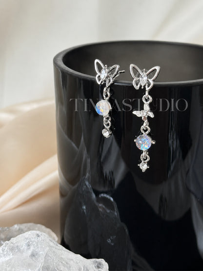 Y2K Celestial Silver Earrings Set