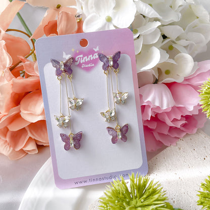 Purple Butterfly Earring