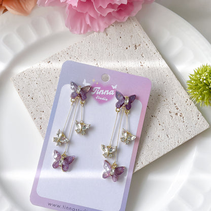 Purple Butterfly Earring
