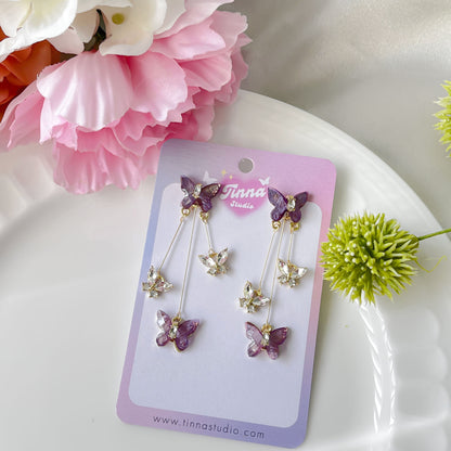 Purple Butterfly Earring