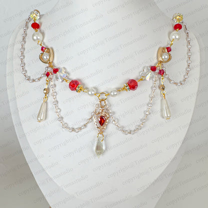 Ruby Red Baroque Necklace