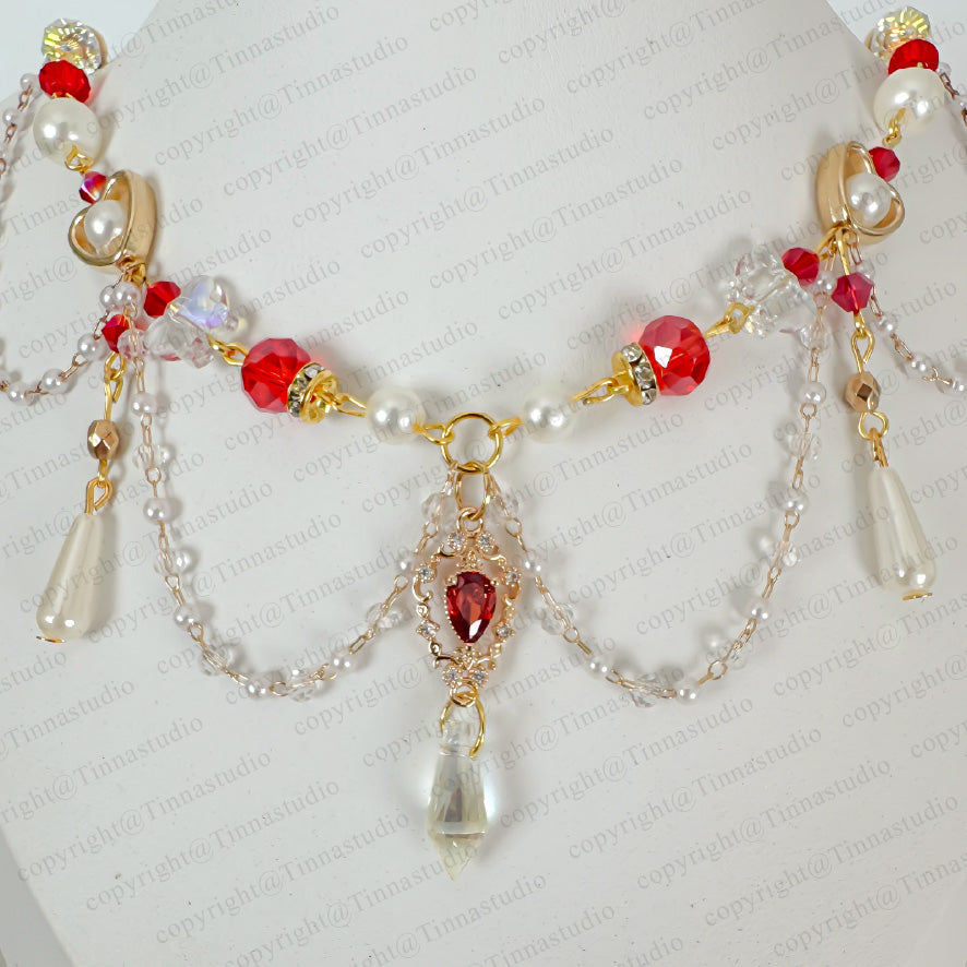 Ruby Red Baroque Necklace