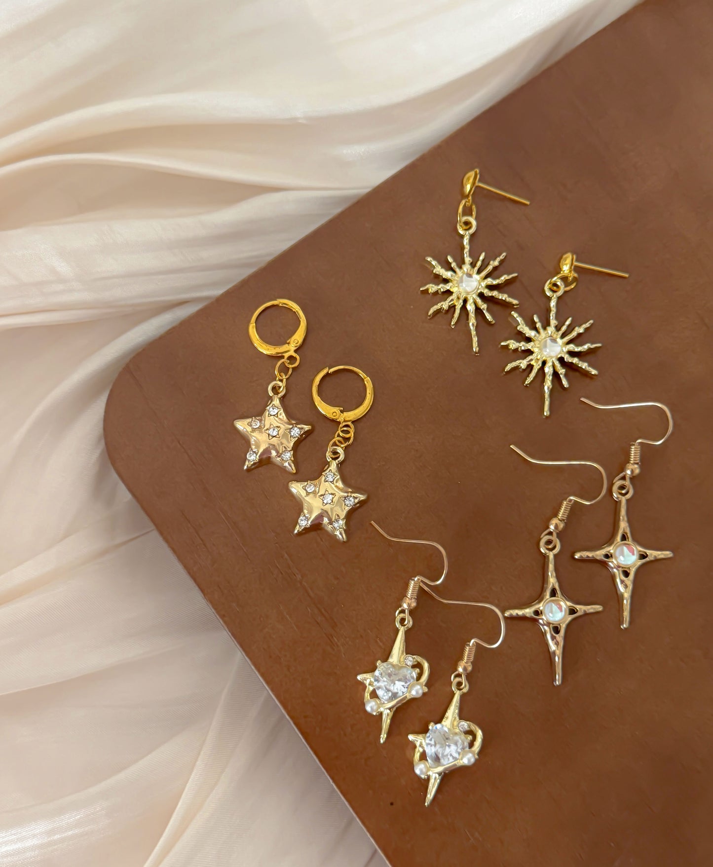 Y2K Celestial Gold Earrings Set
