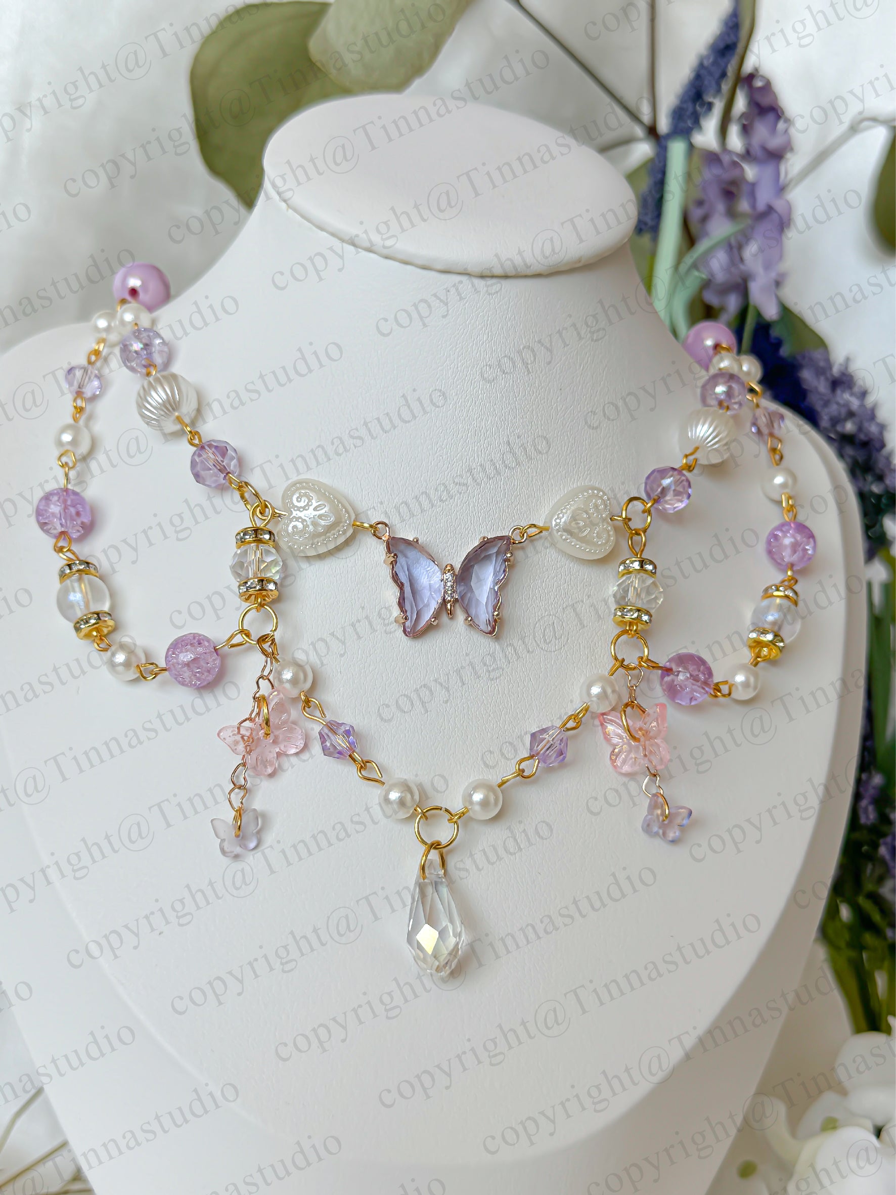 Aesthetic Y2K-style butterfly necklace with custom design options

