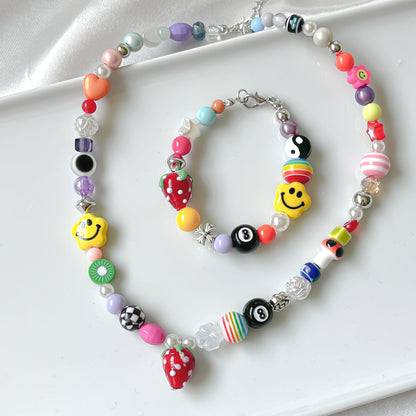 Funky Strawberry Necklace/Bracelet/Set