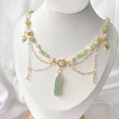 Green Phantom Crystal Necklace