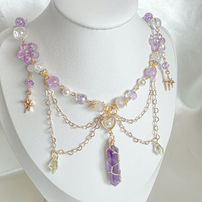 Green Phantom Crystal Necklace