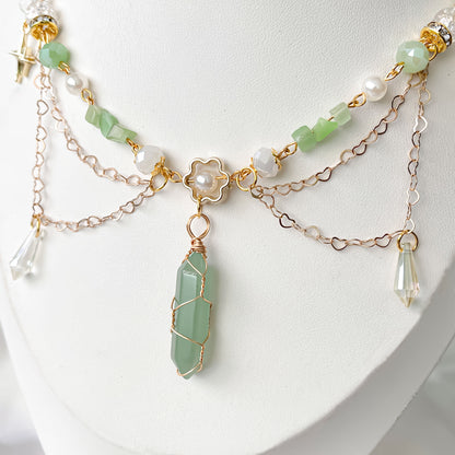Green Phantom Crystal Necklace