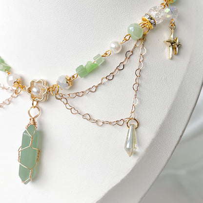 Green Phantom Crystal Necklace