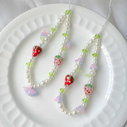 Double Strawberry Phone Charm