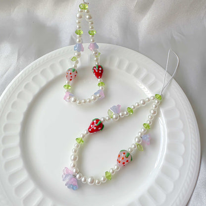 Double Strawberry Phone Charm