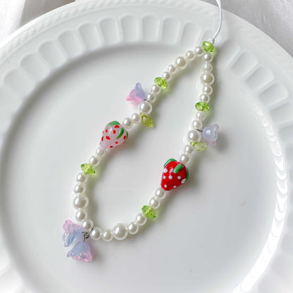 Double Strawberry Phone Charm