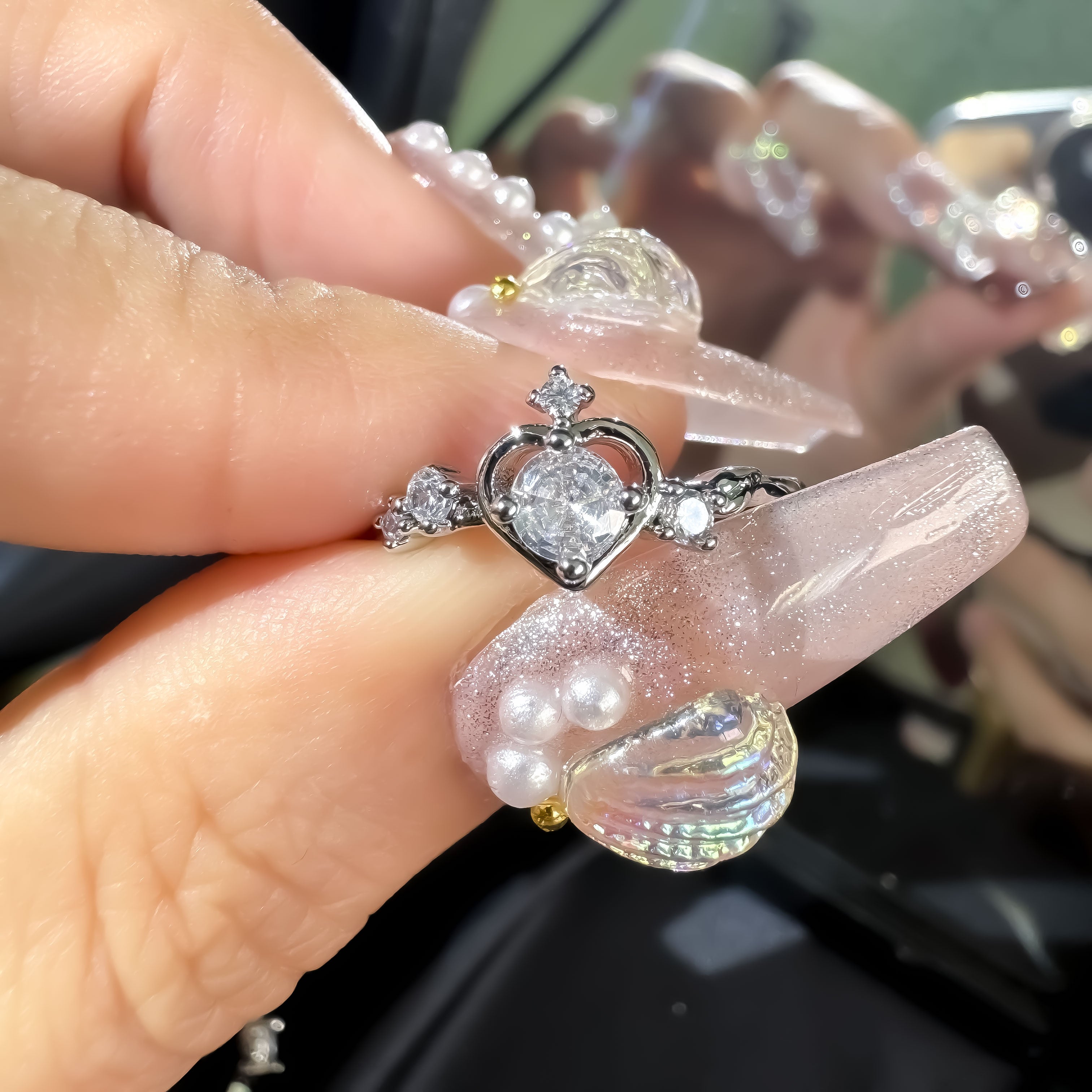 Blossom Heart Diamond Halo Unique Engagement Ring ♥ | sillyshinydiamonds