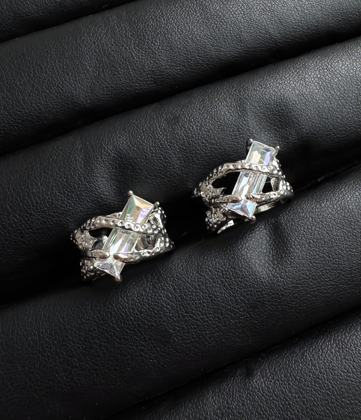 Gothic Y2K Stainless Steel Rings Set