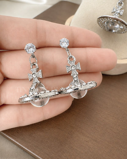 3D Saturn Glass Orb Jewelry Set