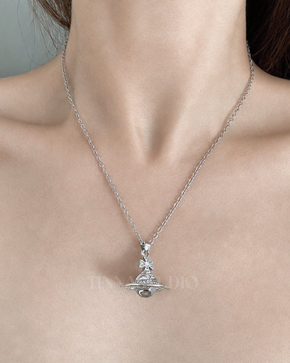 3D Saturn Glass Orb Jewelry Set