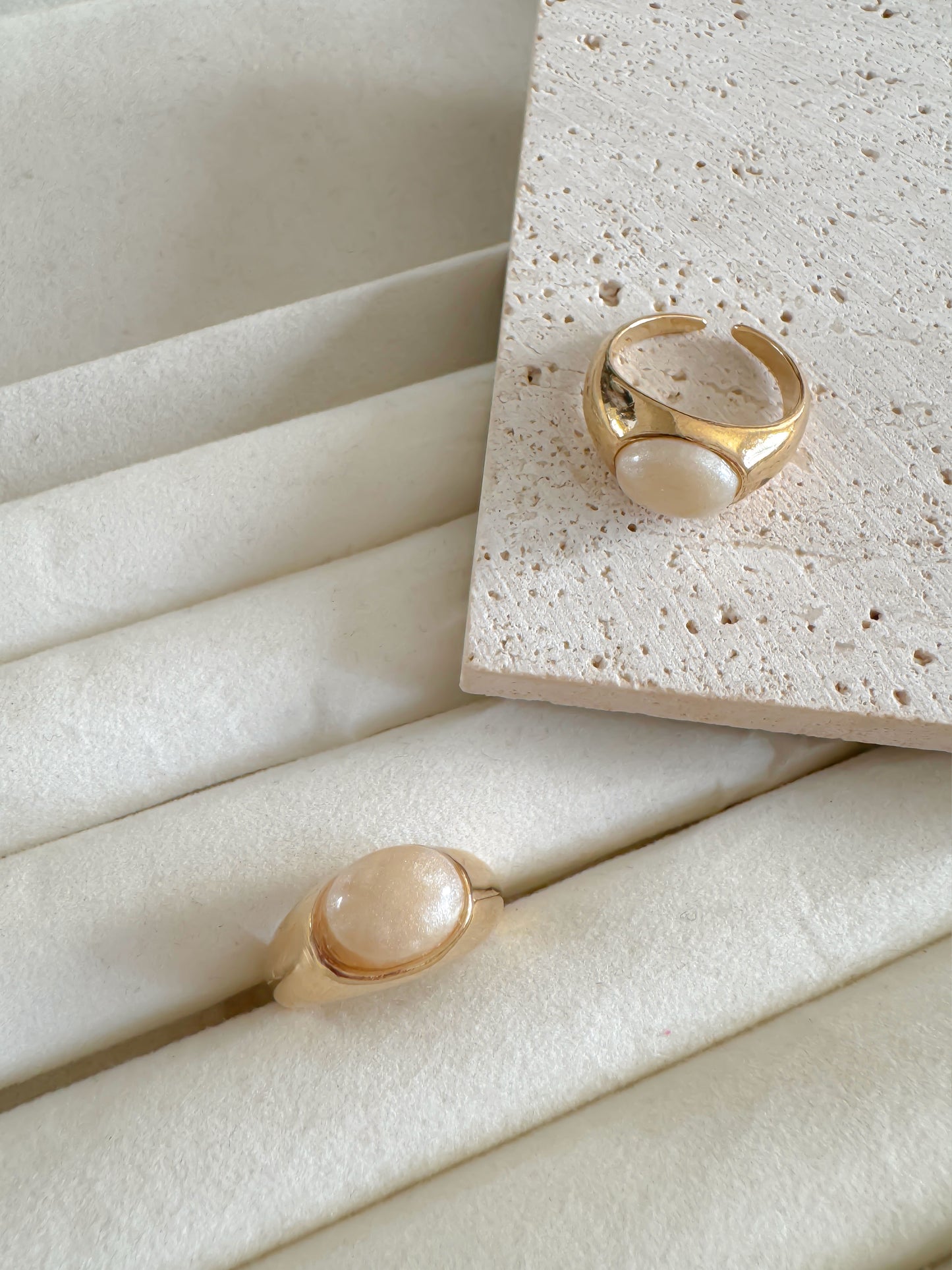 Gold Adjustable Statement Ring Set