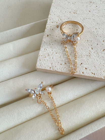 Gold Adjustable Statement Ring Set